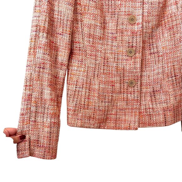 LAFAYETTE 148 Buttoned Tweed Blazer‎ Pink Sz2 - Picture 3 of 5